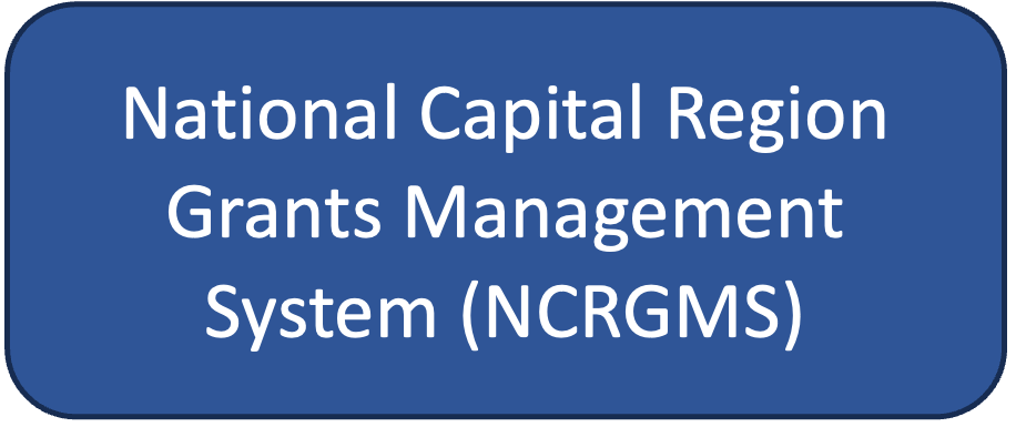 Box that reads National Capital Region Grants Management System NCRGMS